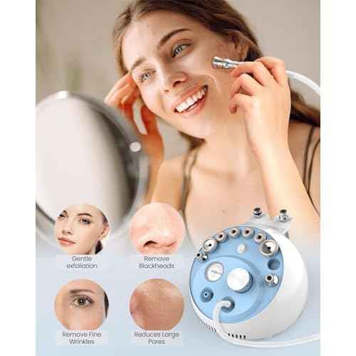 Diamond Microdermabrasion Machine, UNOISETION 3 in 1 Dermabrasion Facial Machine for Exfoliation & Blackhead Removal, Home Use Facial Skin Care Equipment