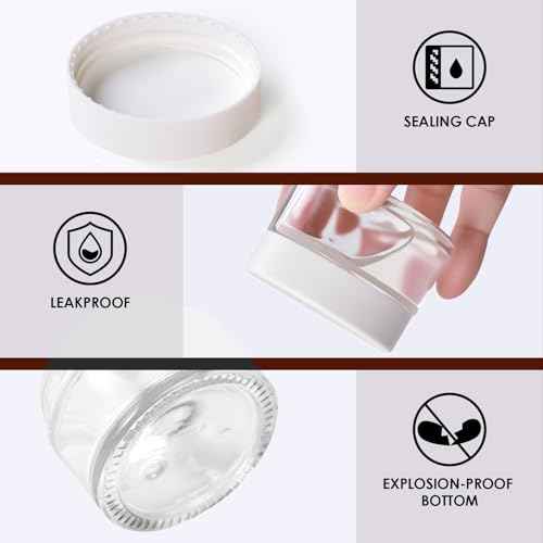 1oz Glass Jar with Lid, Hoa Kinh 25Pack Clear Round Containers Cosmetic Glass Jars with Inner Liners and White Lids Travel Jars for Storing Lip and Body Scrub, Lotion, Body Butter, Bath Salts, Liquid