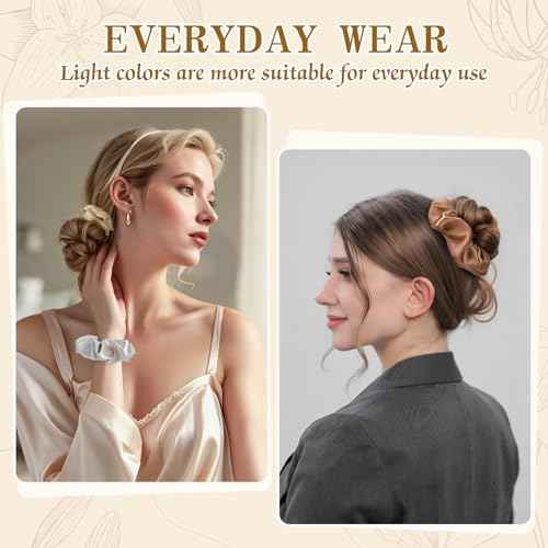 OCATO Scrunchies Birthday Gifts for Women: Silk Satin Scrunchies 24Pcs Hair Scrunchie for Women Girls Hair Bands Hair Ties Hair Accessories Scrunchy Party Favors Mothers Day Gifts for Mom Her