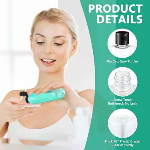 Domensi 36 Pcs 3.4 oz Travel Bottles with Flip Cap Clear Plastic Travel Size Containers Portable Leak Proof Squeeze Bottle Refillable Empty Cosmetic Containers for Liquid Shampoo Lotion