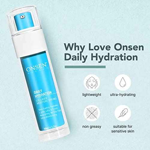 Onsen Anti Aging Moisturizing Lotion Organic Daily Hydration Day and Night Cream Anti Wrinkle Collagen All Natural Skin Face Moisturizer for Women 1.69 fl oz/50 ml
