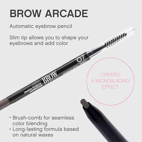 Vivienne Sab? Brow Arcade Eyebrow Pencil ? Micro Definer with Brush for Cool-Toned Hair, Smudge-Proof Color and Longwear Shape Enhancement, Shade 07 Ash Brown, 0.035 oz