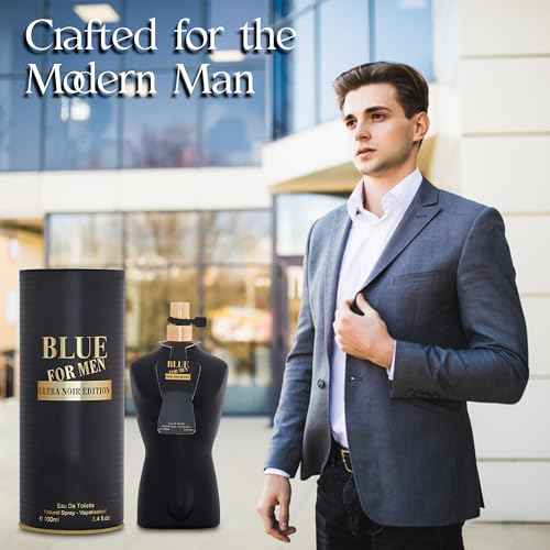 Men Cologne 4-Piece Combo Set (Choco/Milano/Billion/Blue for Men Ultra Noir Edition) Each 100ml Eau de Toilette/Parfume Spray Premium Perfume Set Long Lasting Fragrance for Daily Use
