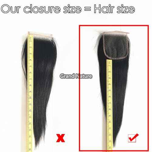 Grand Nature 5x5 HD Lace Closure, Virgin Human Hair Lace Closure Body Wave, Pre Plucked Natural Hair Line With Bleachable Knots