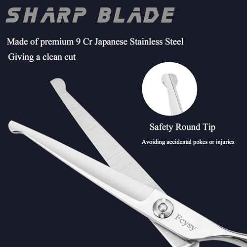Safety Round Tip Hair Scissors for Kids, Fcysy 6 In Hair Cutting Shears for Children, Stainless Steel Barber Haircut Scissors for Toddlers, Boys & Girls ? Safe Hair Trimming at Home