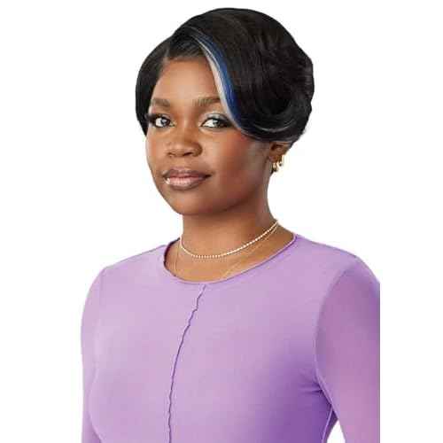 Outre Lace Front Wig - Perfect Hair Line 13X4 - Swoop Series - Swoop 12 (JET BLACK 1)