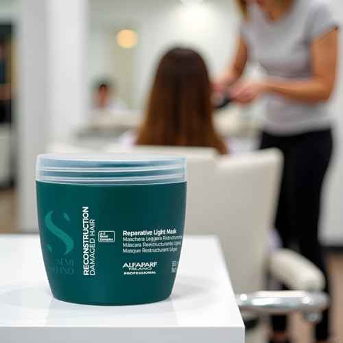 ALFAPARF MILANO Semi di Lino Reconstruction Bond Repair Hair Mask for Damaged Hair - Recommended for Fine Hair ? Hair Repair Mask - Restructures - Color Safe - Deep Conditioner - Vegan (17.2 oz)
