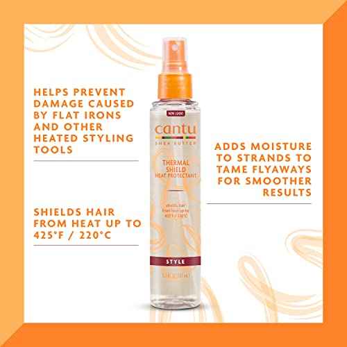 Cantu Thermal Shield Heat Protectant with Shea Butter, 5.1 fl oz (Pack of 3)