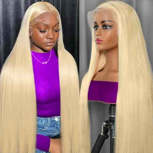 613 Lace Front Wig Human Hair 13x6 Transparent Lace 613 HD Lace Frontal Wig Straight Blonde Lace Front Wigs Pre Plucked With Baby Hair 30 Inch