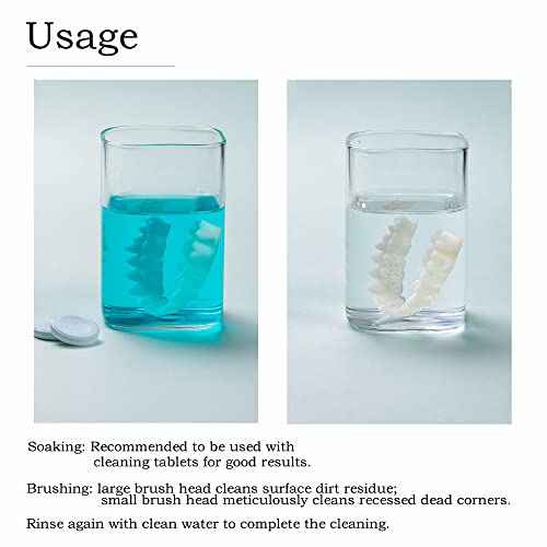 Denture Brush 4Pcs Denture Toothbrushes£¬Denture Cleaning Care Cleaning Brush £¬Double Sided Toothbrush£¬Multi-Layered Bristles and Rubber Anti-Slip Handle (Purple, Green, Blue, Orange)