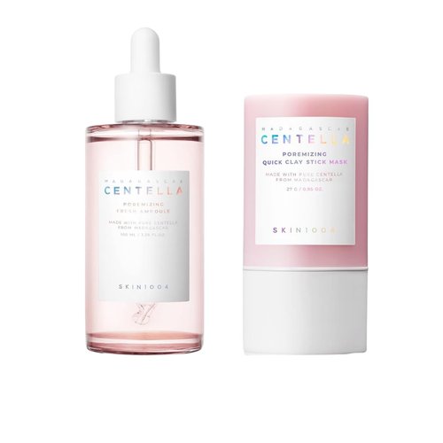 SKIN1004 Madagascar Centella Poremizing Fresh Ampoule 100ml and Poremizing Quick Clay Stick Mask