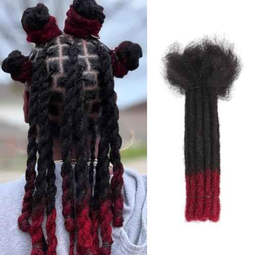 Viovian 0.6cm Human Hair Loc Extensions 10 Inch 60 Strands Ombre Dreads Extensions Human Hair Dreadlock Extensions for Men Human Dread Extensions Color 1b/Bug