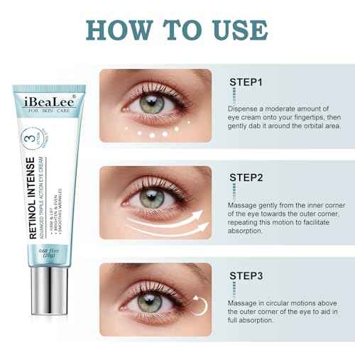 Temporary Tightener Eye Cream-Instantly Reduces Under-Eye Bags, Dark Circles&Wrinkles, Anti-Aging with Retinol&Hyaluronic Acid,Under Eye Care Creams Suit Women Men Firm Smooth firming Non-Greasy-IIII