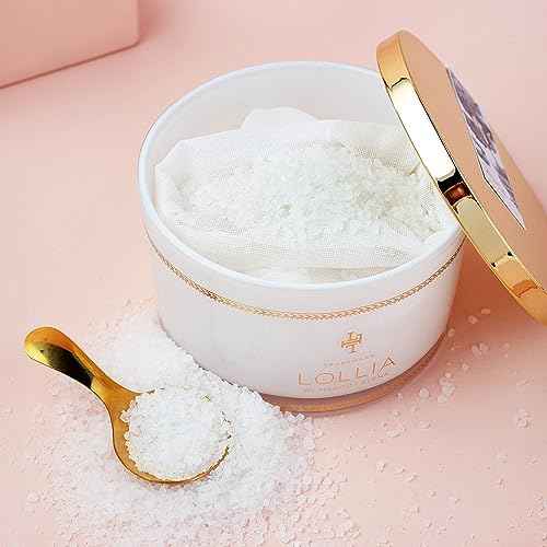 Lollia Elegance Fine Bath Salts, 20 oz. ? White Amber & Mirabelle Luxury Bath Essential for Women