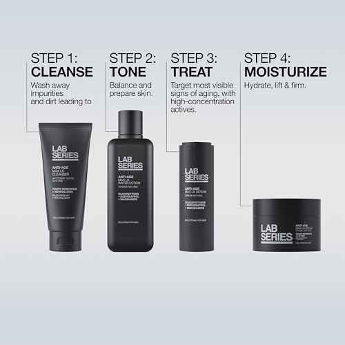 Lab Series Men's Max LS Water Lotion Toner - Moisturizing Essence Face Toner with Hyaluronic Acid and Caffeine - Skin Care for Men, 6.7 Fl Oz
