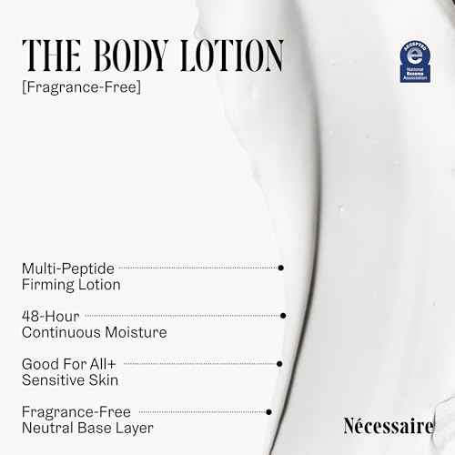 N?cessaire The Body Lotion Fragrance-Free ? Unscented Multi-Peptide Body Moisturizer for Women + Men ? Non-Comedogenic Lotion for Sensitive Skin ? 450ml/15.2 fl oz