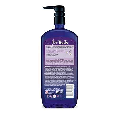 Dr Teal's Body Wash with Pure Epsom Salt, Sleep Blend with Melatonin, 24 fl oz (Pack of 4)