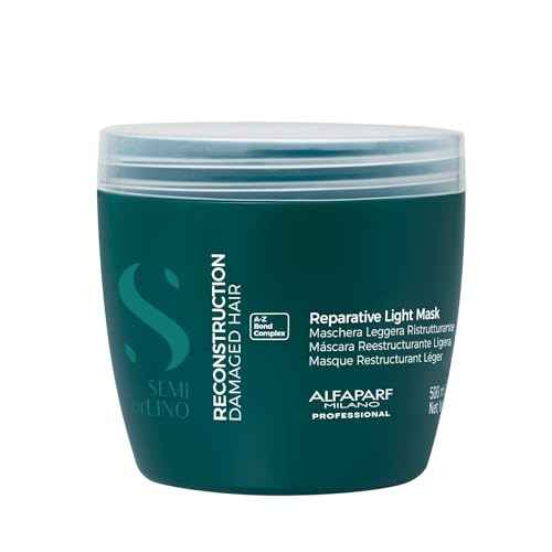 ALFAPARF MILANO Semi di Lino Reconstruction Bond Repair Hair Mask for Damaged Hair - Recommended for Fine Hair ? Hair Repair Mask - Restructures - Color Safe - Deep Conditioner - Vegan (17.2 oz)