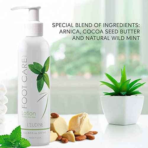 L¡¯EUDINE Foot Lotion ? Pack of 6 - Foot Care Cream with Arnica, Cocoa Seed Butter, Vegetable Glycerin, Mint ? Foot Lotion for Dry Cracked Feet and Calluses ? Refreshing and Moisturizing Foot Cream