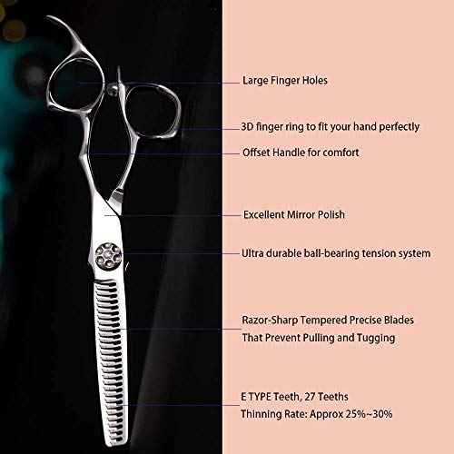 AOLANDUO 6 Inch Professional Hairdressing Scissors -High End AICHI Steel Handcrafted Hair Scissors - Razor Edge/Offset Design/Pro Ergonomic for Salon Stylists Beauticians and Barbers