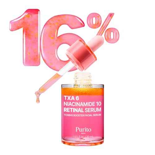 PURITO TXA 6% + Niacinamide 10% + Retinal Facial Serum | for Dark Spots, Hyperpigmentation, Uneven Tone | High-Level Tranexamic Acid 6% | Korean skincare, 30mL 1.01 fl.oz