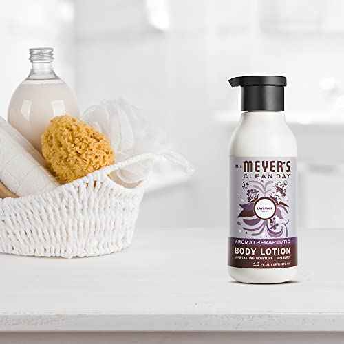 MRS. MEYER'S CLEAN DAY Body Lotion for Dry Skin, Non-Greasy Moisturizer Made with Essential Oils, Lavender, 16 fl. oz - Pack of 3