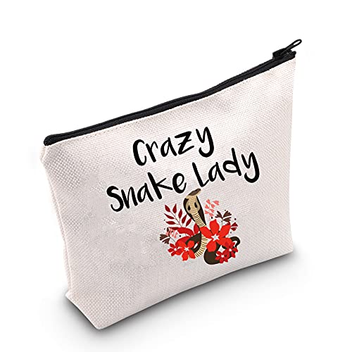 MEIKIUP Snake Lover Gift Snake Lady Makeup Bag Snake Owner Gifts Vet Assistants Cosmetic Bag Reptile Owner Gift Crazy Snake Lady (Crazy Snake Lady tote bag)