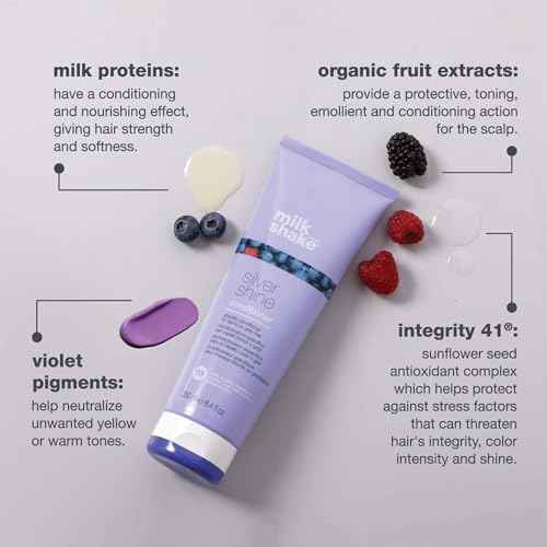 milk_shake Silver Shine Purple Shampoo 10.1 Fl Oz + Silver Shine Purple Conditioner 8.4 Fl Oz - Blonde Shampoo and Conditioner for Brassy Hair
