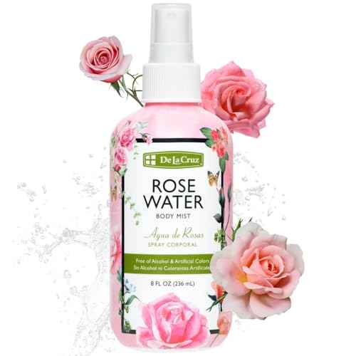 De La Cruz Pure Rose Water Body Mist,Rosewater Spray for Face, Skin & Hair,Toner & Rose Water for Hair Alcohol Free, Paraben Free 8 fl oz (1 Bottles)