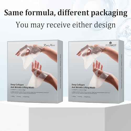 Rosemine Deep Collagen Anti-Wrinkle Lifting Overnight Mask Facial sheet masks with low molecular weight collagen for lifting, firming, and moisturizing 5 Packs