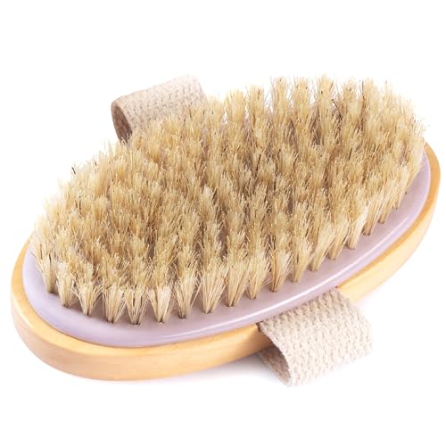 MainBasics Dry Brushing Body Brush for Lymphatic Drainage, Dry Skin, Cellulite, Blood Circulation with Exfoliating Natural Bristles for Flawless Skin