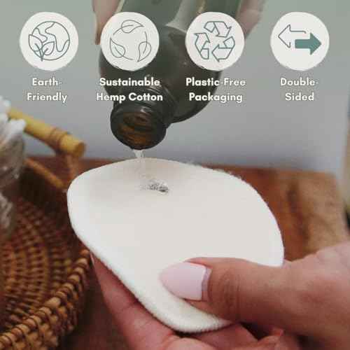 Reusable Hemp Cotton Rounds 15-Pack with Bamboo Storage Box ? Ultra-Soft Organic Face Pads for Makeup Removal, Skincare Accessories, and Eco-Friendly Beauty Essentials
