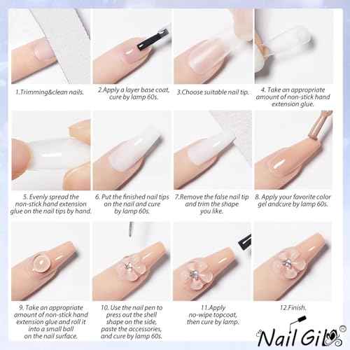 NAILGIL Solid Builder Gel For Nails 4 Colors, White Clear Nude Pink 3D Flower Nail Art Sculpture Extension Gel Non-Sticky Hand Sock Off UV LED Salon DIY at Home-60g/2.1oz