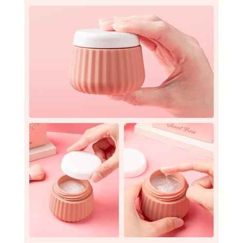 Travel Containers for Toiletries 4 Pack, TSA Approved Travel Size Toiletries, Travel Size Containers, With Clear Bag Leak Proof Silicone Jars, Travel Essentials Creams Jars Carrying Small Items