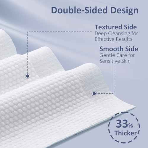 Ourmed Life Face Towels, Thicker Disposable Biodegradable Clean Face Wipes for Sensitive Skin, Lint- free Face Cloths for Makeup Remover, Skincare and Women Cleaning, Dry Wipes, 80 Count Dot Texture