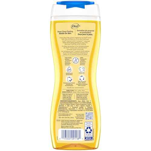 Dial Body Wash, Advanced Clean Gold, 16 Fl Oz, Pack of 4, Hydraclean Complex & Vitamin E, Gentle, Leaves Skin Feeling Nourished, Dermatologist-Tested, No Parabens & Sulfates