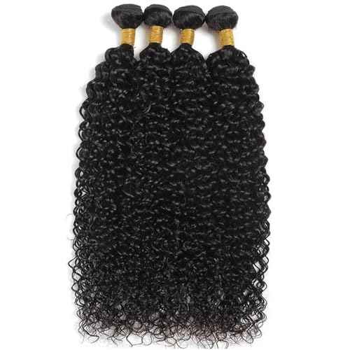 Kinky Curly Human Hair Bundles Afro Curly Bundles Natural Black 22 24 26 Inch Double Weft Unprocessed Remy Hair Extensions Healthy And Soft No Tangle Daily Wear