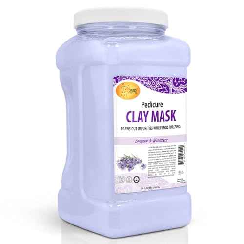 SPA REDI - Clay Mask, Lavender and Wildflower, 128 Oz - Pedicure and Body Deep Cleansing, Skin Pore Purifying, Detoxifying and Hydrating - Natural Bentonite Clay, Infused with