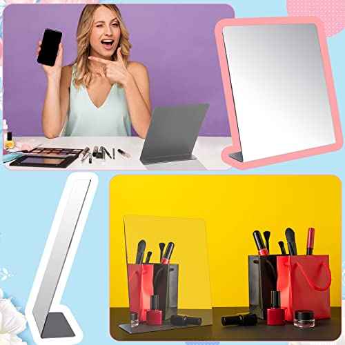 Amyhill 16 Pcs Counter Top Mirror Freestanding Mirror Single Sided Acrylic Desk Glass for Tabletop Bedroom, Office, Bathroom, Dorm, Home (8.5 x 11 Inch)
