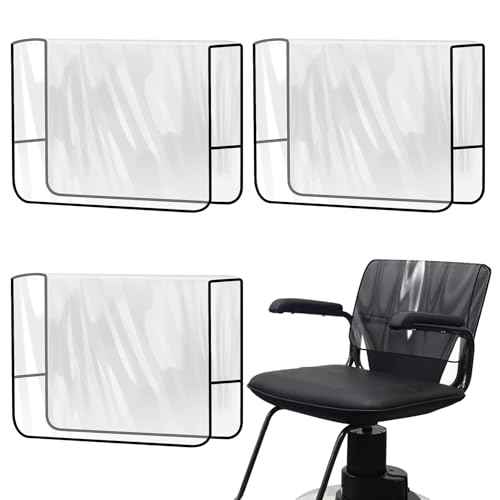 Salon Chair Cover Protectors,Clear Square Hairdressing Chair Back Covers for Fits Most Standard Chairs,Reinforced Precision Sewn Clear Covers to Prevent Damage to Spa/Salon Chairs (3)