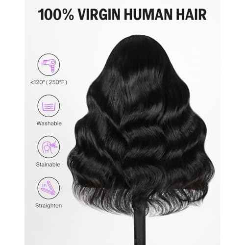 Wear and Go Glueless Wigs Human Hair Pre Plucked Pre Cut 6x6 HD Lace Closure Wigs Human Hair Body Wave Lace Front Wig Pre Bleached Knots Glueless Wig 20 Inch