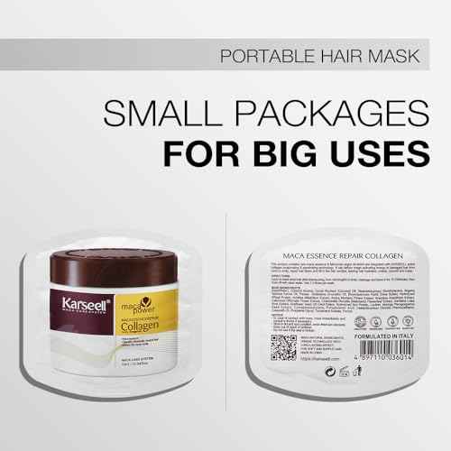 Karseell Collagen Hair Treatment Deep Repair Conditioning Argan Oil Collagen Hair Mask Essence for Dry Damaged Hair All Hair Types 10ml/ 0.34oz£¨24 packs