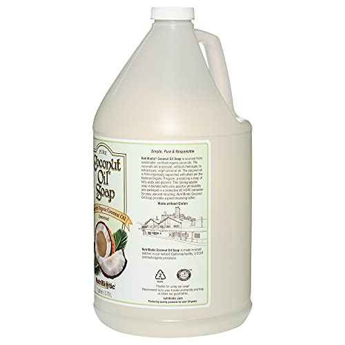 NutriBiotic ? Pure Coconut Oil Soap, Unscented, 1 Gallon | Certified Organic, Unrefined, Biodegradable, Vegan & Made without GMOs, Gluten, Parabens Or Sulfates | Rich, Cleansing Lather