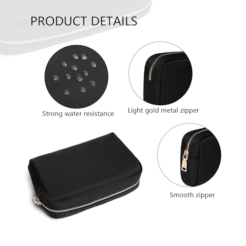 Waterproof Makeup Bag Large Capacity Women's Classic Black Wash Bag Adjustable Partition Wash Bag Brush and Cosmetic Carrying Bag¡¦