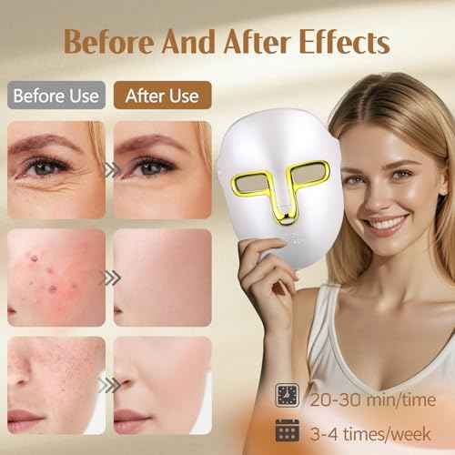 Red Light Therapy for Face Mask ? LED Face Mask Light Therapy with Red Blue LED and Infrared Light, Anti-Aging, Blemish Repair Treatment