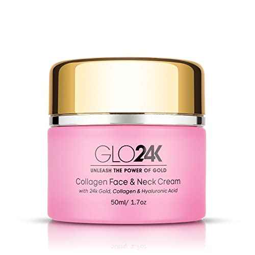 GLO24K Cream with 24k Gold, Retinol, Vitamins, and Hyaluronic Acid. Optimally Hydrate your Skin while you sleep. (Cherry (Collagen Cream))