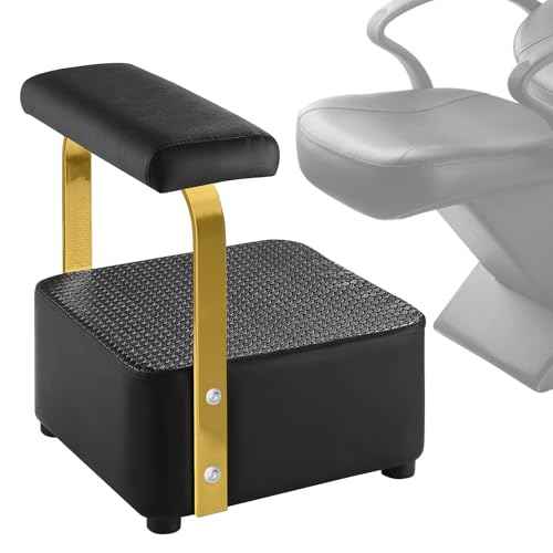Independent Footrest for Backwash Beauty Spa Shampoo Bowl and Chair Set,Footstool for Spa Beauty, Ottoman for Shampoo Station Chair in Salon and Spa (Golden)
