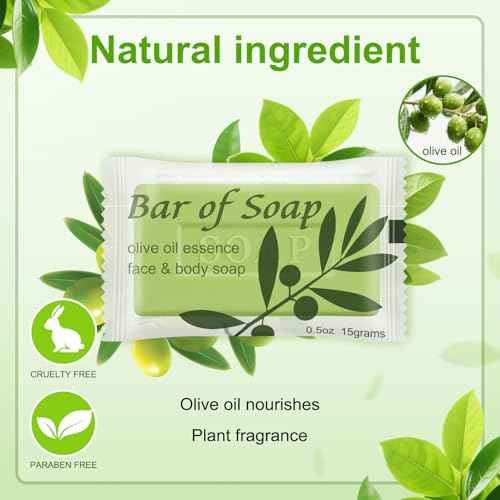 Bulk Bar Soap Travel Olive Oil Soap Bars Bulk 0.5 oz,Guest Soaps Small for Bathroom,Hotel Soap Bars for Hotel Hospitality Homeless(pack of 300, olive oil)