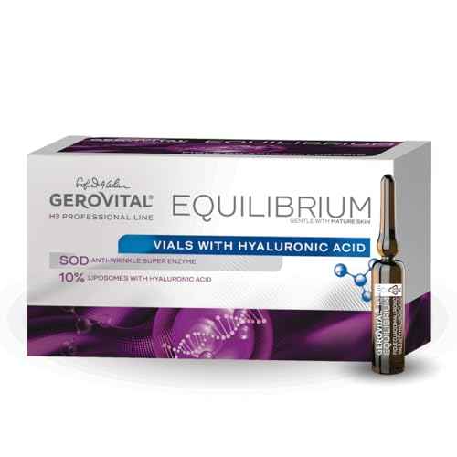 Gerovital EQUILIBRIUM Hyaluronic Acid Vials with 10% Liposomes | Intensely Moisturizing and Smoothing Serum for Wrinkles and Fine Lines | Professional Product | 20 Ampoules x 2 ml
