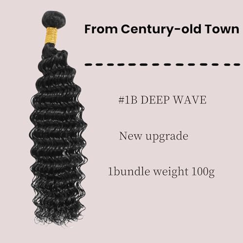 Deep Wave Curly Braiding Hair Extensions Synthetic Curly Crochet Hair High Temperature Fiber Bio Protein Hair (Natural Black 18 Inch 3 Packs 100g)